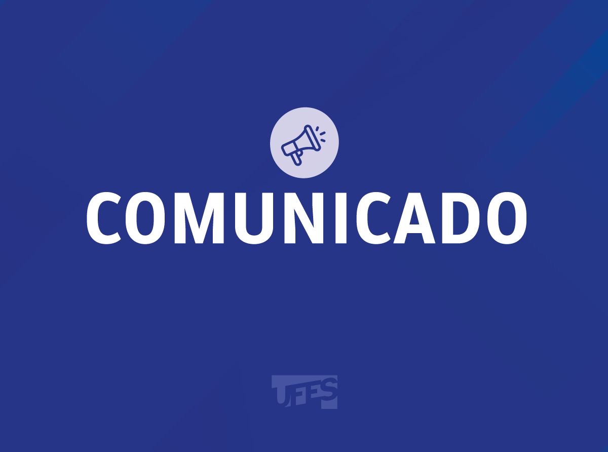 Imagem com fundo azul escure a palavra comunicado em letras brancas