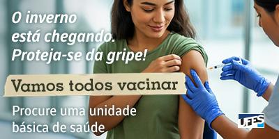 anuncio: O inverno está chegando. Proteja-se da gripe. Vamos todos vacinar!