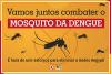 banner digital com fundo na cor amarelo-mostarda onde encontra-se no topo, ao centro, a frase: "Vamos juntos combater o mosquito da dengue". Um pouco abaixo vemos o desenho de um mosquito no centro de um alvo e ao seu redor encontram-se desenhos de outros mosquitos desfocados. Abaixo, encontra-se a frase:  "É hora de unir esforços para eliminar o Aedes Aegypti". E abaixo dessa frase estãos as marcas UPS (Universidade Promotora de Saúde) e Ufes