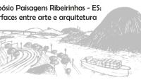 Cartaz do evento com imagem em preto e branco da baía de Vitória tendo, ao fundo, o morro do Penedo.