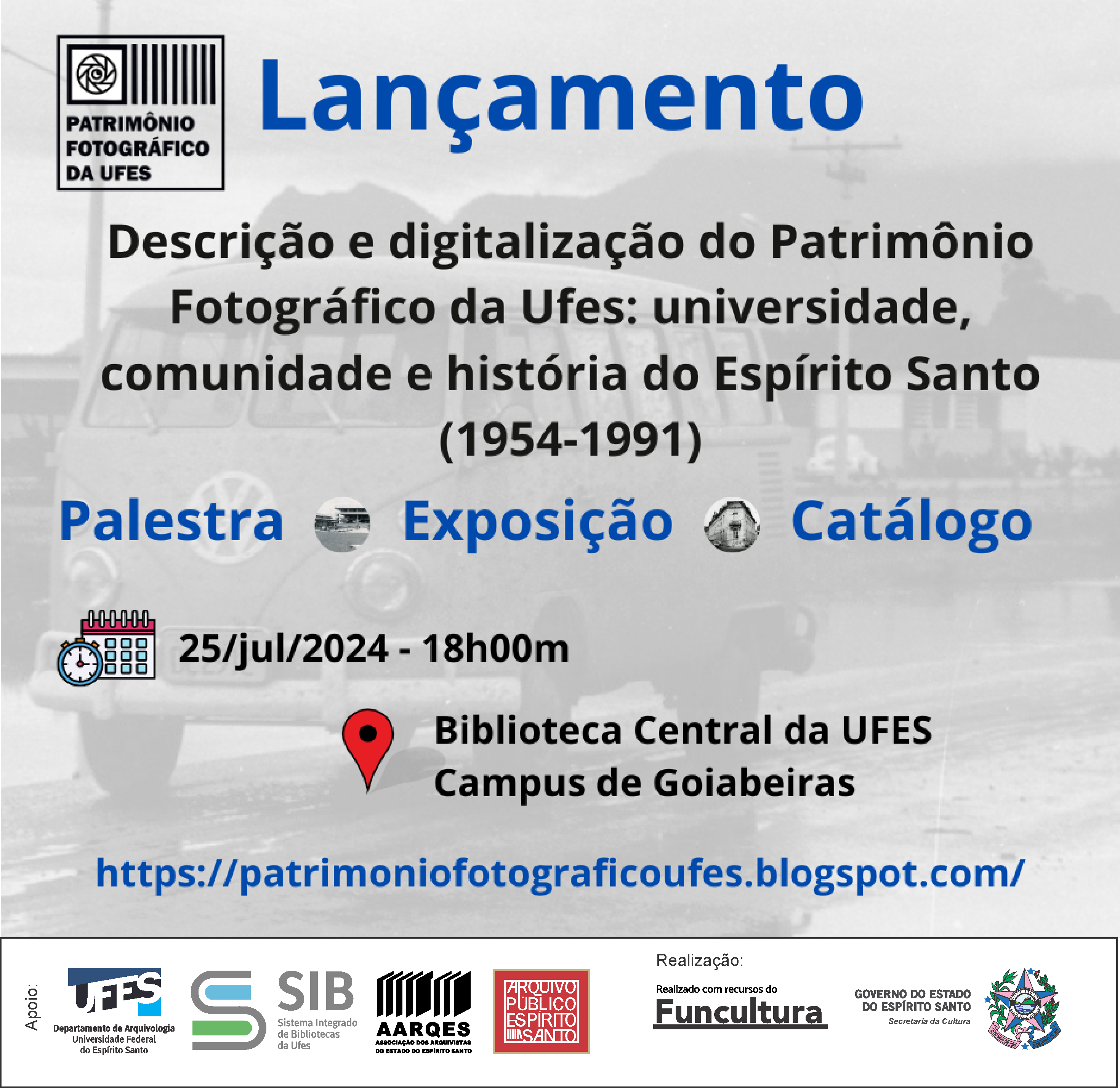 Convite com informações sobre data, hora e local do evento 