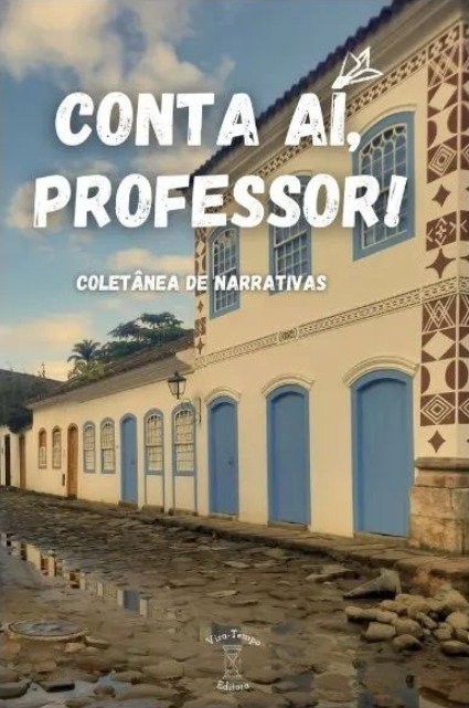 Imagem da capa do livro. A foto é de uma rua de paralelepípedos e de um casario antigo