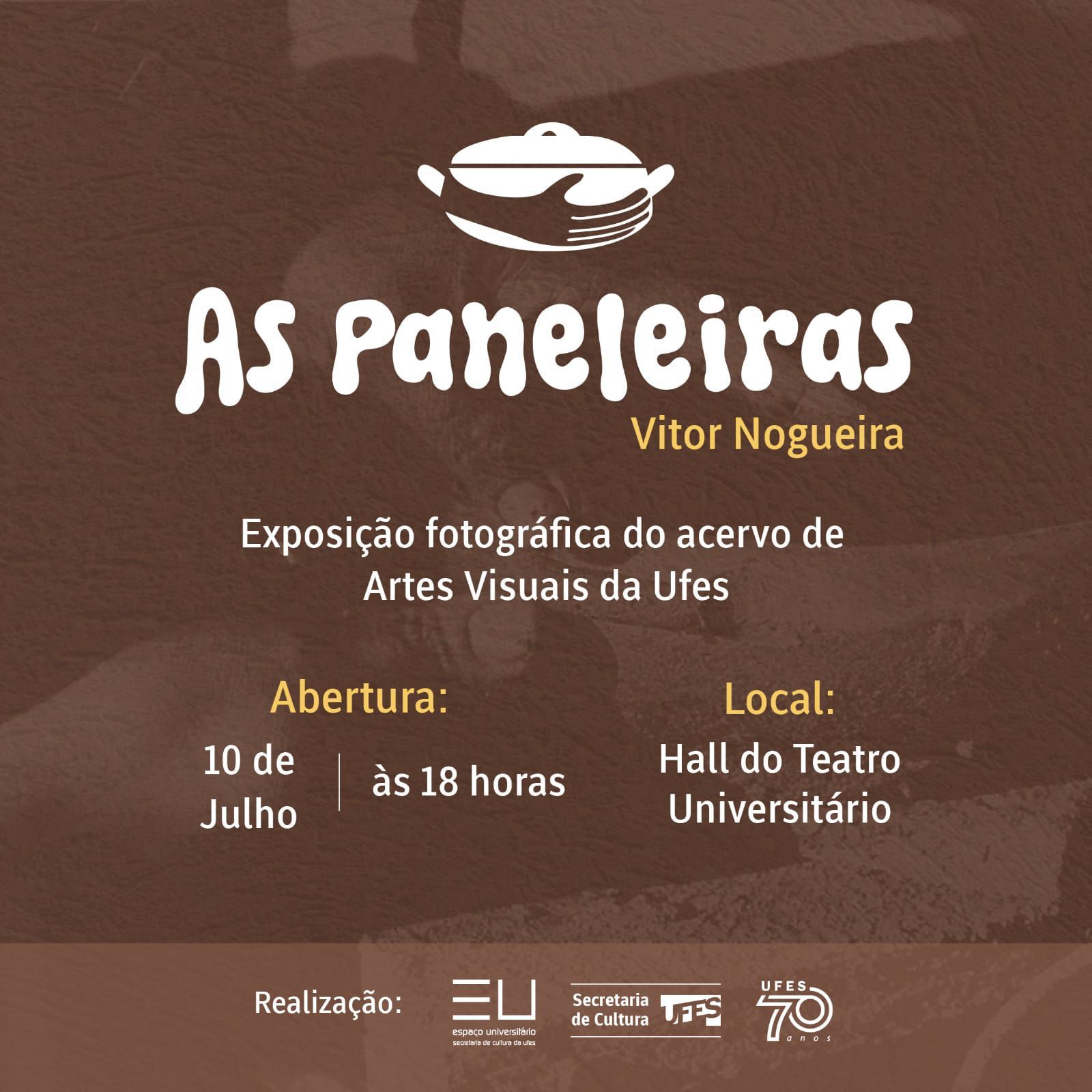 Cartaz de divulgação da abertura da exposição, com data, hora e local do evento