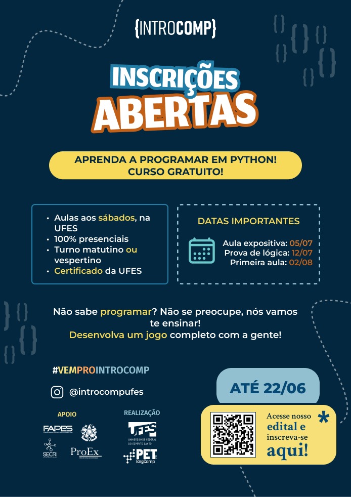 Cartaz de divulgação do curso