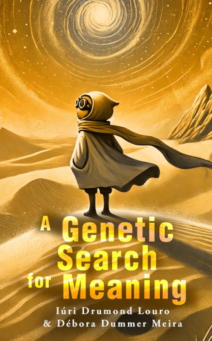 Imagem da capa do livro com o desenho de uma menina de costas, usando vestido, capuz, cachecol e óculos, no que parece ser um deserto