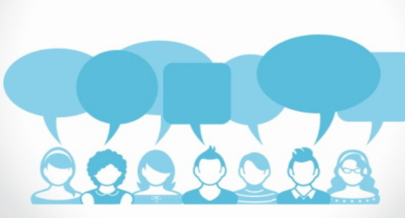 Imagem em desenho de várias cabeças com balões de diálogo acima delas