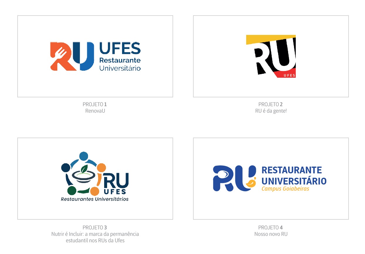 Imagem das quatro logomarcas finalistas