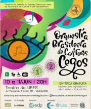 Cartaz de divulgação de apresentação da Orquestra Brasileira de Cantores Cegos