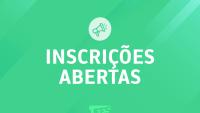 cartaz com a inscrição "inscrições abertas"