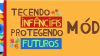 Cartaz de divulgação do curso Tecendo Infâncias, Protegendo Futuros: conhecendo e fortalecendo o Sistema de Garantia de Direitos (SGD)