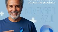 Cartaz de divulgação da campanha Novembro Azul com a frase "Não tenha vergonha de se cuidar"