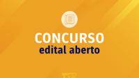 Cartaz em que está escrito "concurso - edital aberto"