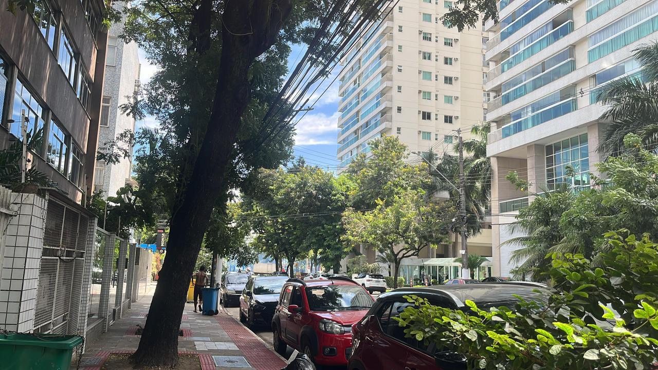 Foto de uma rua arborizada no bairro Praia do Canto