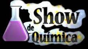 Logomarca do projeto: de dentro de um tubo de ensaio sai uma fumaça e, dentro dela, está escrito Show de Química
