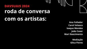 Cartaz da roda de conversa com artistas na Galeria de Arte e Pesquisa