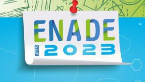Cartaz com a inscrição Enade 2023