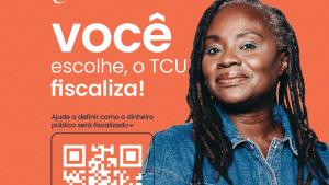 Cartaz de divulgação da consulta pública com um QR Code de acesso para a votação